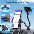 thumbnail image 4 of EEEkit Car Phone Holder, Universal Long Arm Phone Mount Cradle for Windshield Dashboard, Car Suction Cup Phone Mount Compatible with iPhone 13 Mini Pro Max 12 11 Pro Max XS XR, Galaxy Note 20 S20, 4 of 9