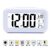 LINLIN Alarm Clock, Electronic Digital Morning Clock with Smart Backlight, Snooze Function,Calendar and Temperature LED Alarm Clock