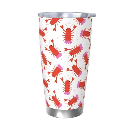 

Tideii Crayfish And Hearts for 20OZ Car Cup Stainless Steel Cold and Hot Cup with Lid Suitable for Outdoor and Home Unisex-Without Straw
