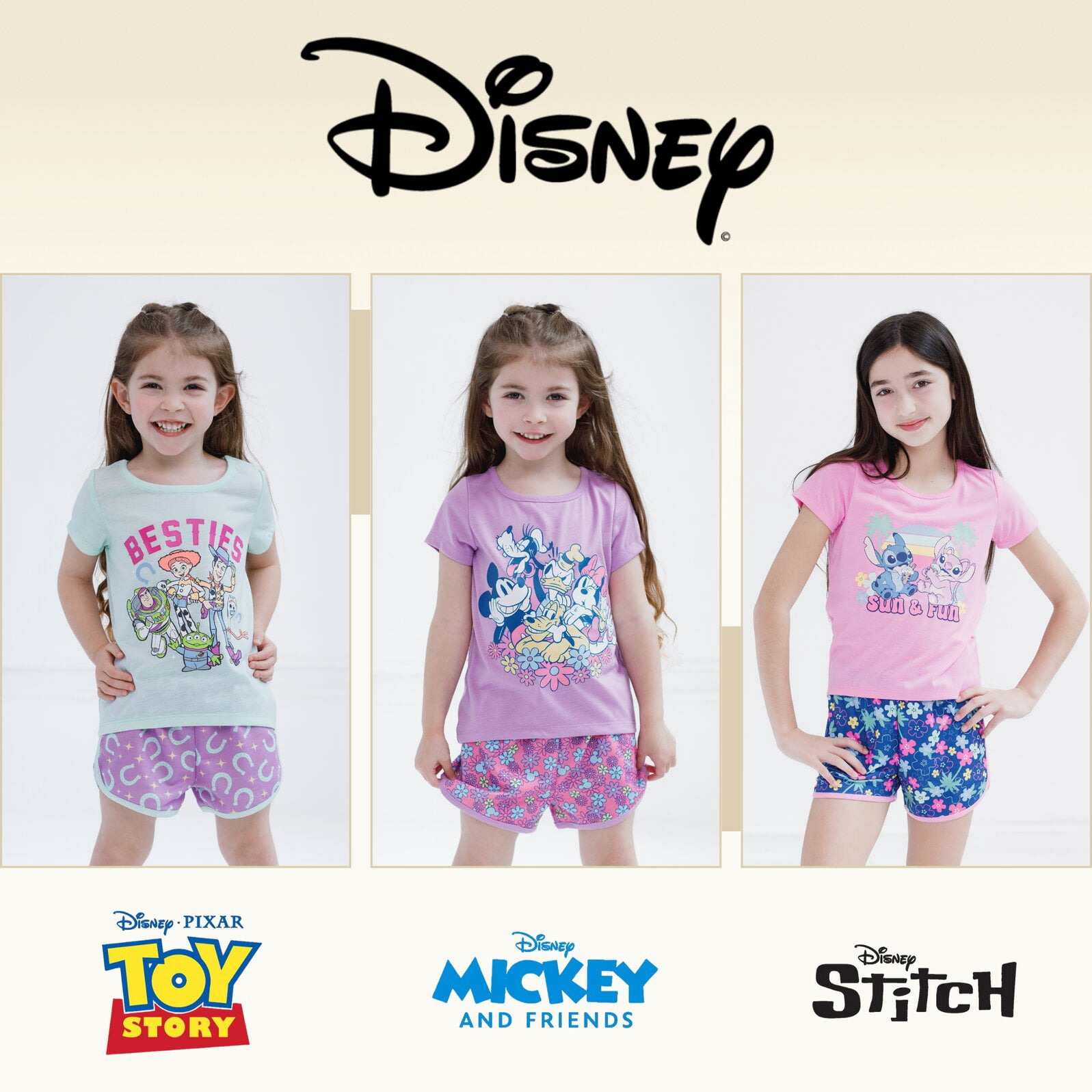 Disney Toy Story Woody Buzz Lightyear Jessie T-Shirt and French Terry Dolphin Shorts Outfit Set Toddler to Big Kid