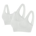 thumbnail image 3 of Bigersell Camisoles with Built in Bra 2pc V-Neck Wire-Free Bra Support Women Women's Spaghetti Strap Bra Full-Figure Bra Style R-245 Basic Bra Strap Nylon Seamless Bra Everyday Bras Underwear White M, 3 of 6