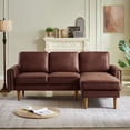 thumbnail image 6 of Dinosisco 82" L-Shape Sofa with Right Chaise, Suede Upholstered 3-Seater Couch for Living Room, Dark Brown, 6 of 8