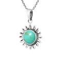 thumbnail image 4 of AeraVida Radiant Sun with Stone or Shell Inlay Sterling Silver Pendant Necklace, 4 of 6