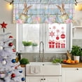 thumbnail image 5 of 2 Pack Valances for Window, Easter Short Curtains for Kitchen Bedroom Living Room, Farmhouse Spring Rabbit Eggs Flowers Wooden Board Rod Pocket Small Window Treatment Valance Drapes 42 x 12 Inch, 5 of 8