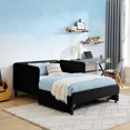 thumbnail image 4 of Miekor Furniture Full Size Upholstered Platform Bed Frame with 2 Storage Drawers, Adjustable Velvet Sofa Bed, Black MK9172, 4 of 12