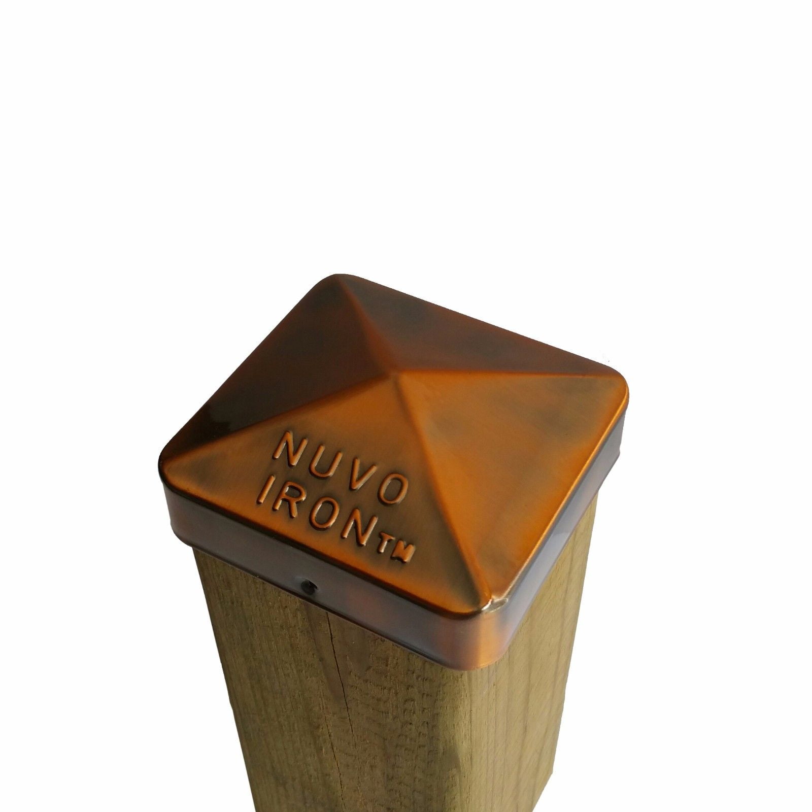 Nuvo Iron 3.5" x 3.5" Eazy Cap for Posts with Rounded Corners Copper Plated 