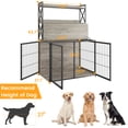 thumbnail image 5 of EastVita Dog Crate Furniture,Wooden Dog Crate End Table with Flip Top and Movable Divider,42.5 Inch Dog Cage with Storage Shelves,Large Dog with 3 Doors,42.5"L*27.1"W*63.7"H, 5 of 7