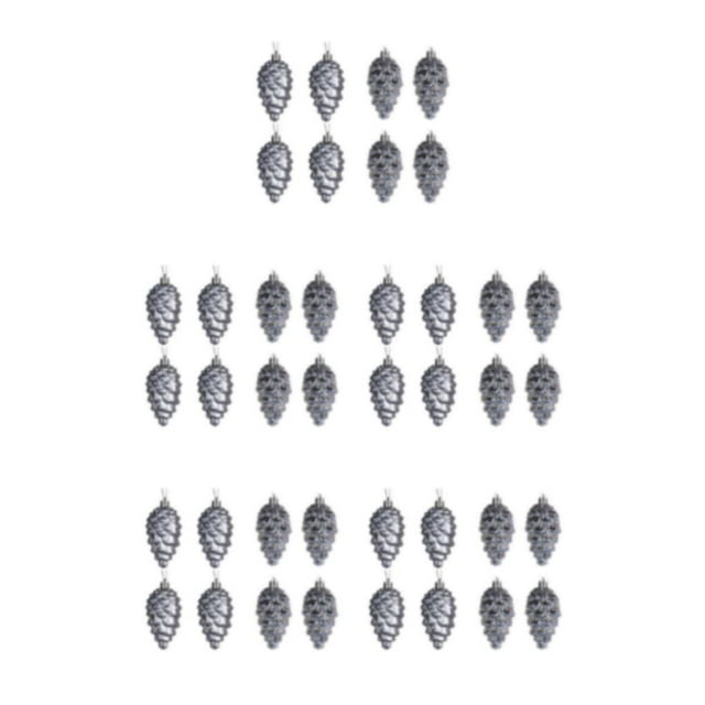 kurtrusly 8piece Christmas Decorations Exquisite Pine Cone Decorations For Magical Dark Grey 5Set