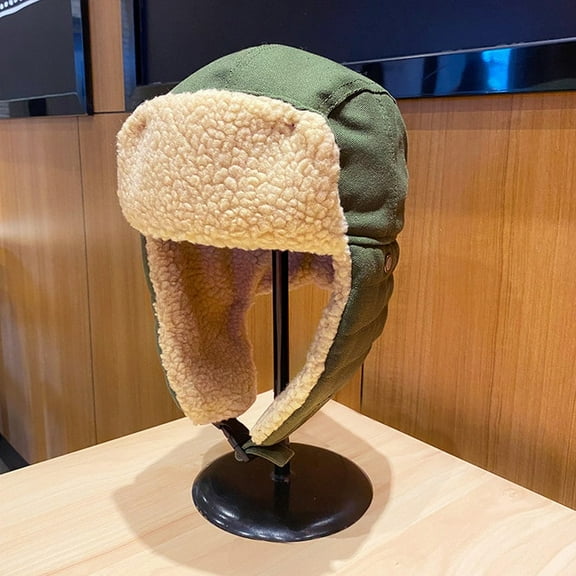CoCopeanut Women's Hat Man Winter Hat Ushanka Hat for Female Thicken Cold Cap Warm Hat Windbreak Hat Warm Hat Pilot Cap Hat with Earflaps