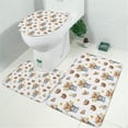 thumbnail image 2 of White Highland Cow Bucket Flower Pattern Bathroom Rugs Sets 3 Piece,Toilet Cover Set,Absorbent Non Slip Bathroom Mats Sets with U-Shaped Contour Rug Toilet Rug Set, 2 of 5