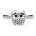 thumbnail image 2 of BERRICLE Sterling Silver Owl Cubic Zirconia CZ Fashion Ring for Women, Rhodium Plated Size 6.5, 2 of 9
