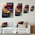 thumbnail image 4 of Designart Burgundy And Blue Floral Bunch II Canvas Wall Art, 4 of 5