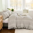 thumbnail image 3 of Juego de edredón WONGS BEDDING Seersucker King con textura gris, 3 of 8