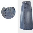 thumbnail image 7 of Blue Denim Mid Length Skirt For Girls 2025 Spring New Casual Denim Bottom, 7 of 7