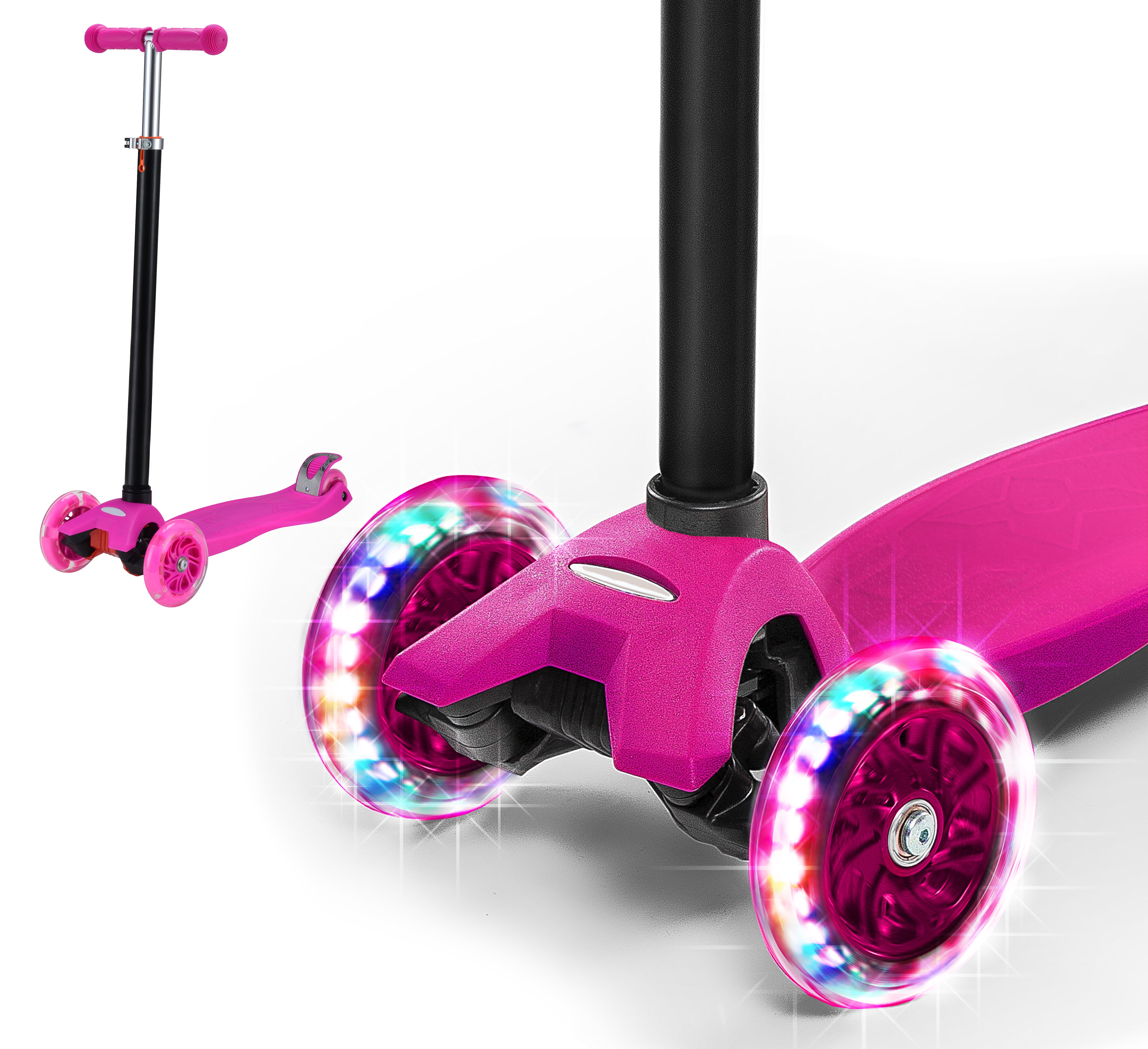 Push  Dinosaur Expedition Light Up Wheels Inline Scooter For Kids 