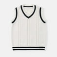 thumbnail image 4 of Unisex Knitted Sweater Vest Blouse College Style Yarn Cardigan Top for Everyday Wear, 4 of 5