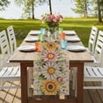 thumbnail image 4 of Table Runners 72 Inches Long Dress Scarves, Vintage Daisy Floral Farmhouse Kitchen/Dining Table Runner, Coffee Tablerunners, Spring Flowers Botanical Leaves Rustic 14x72 Inch, 4 of 9