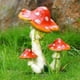 thumbnail image 5 of Figuras de setas de decoración de setas de cerámica, estatua de seta roja de 3 cabezas, estatuilla de jardín de hadas en miniatura, minisetas para jardín, 5 of 5