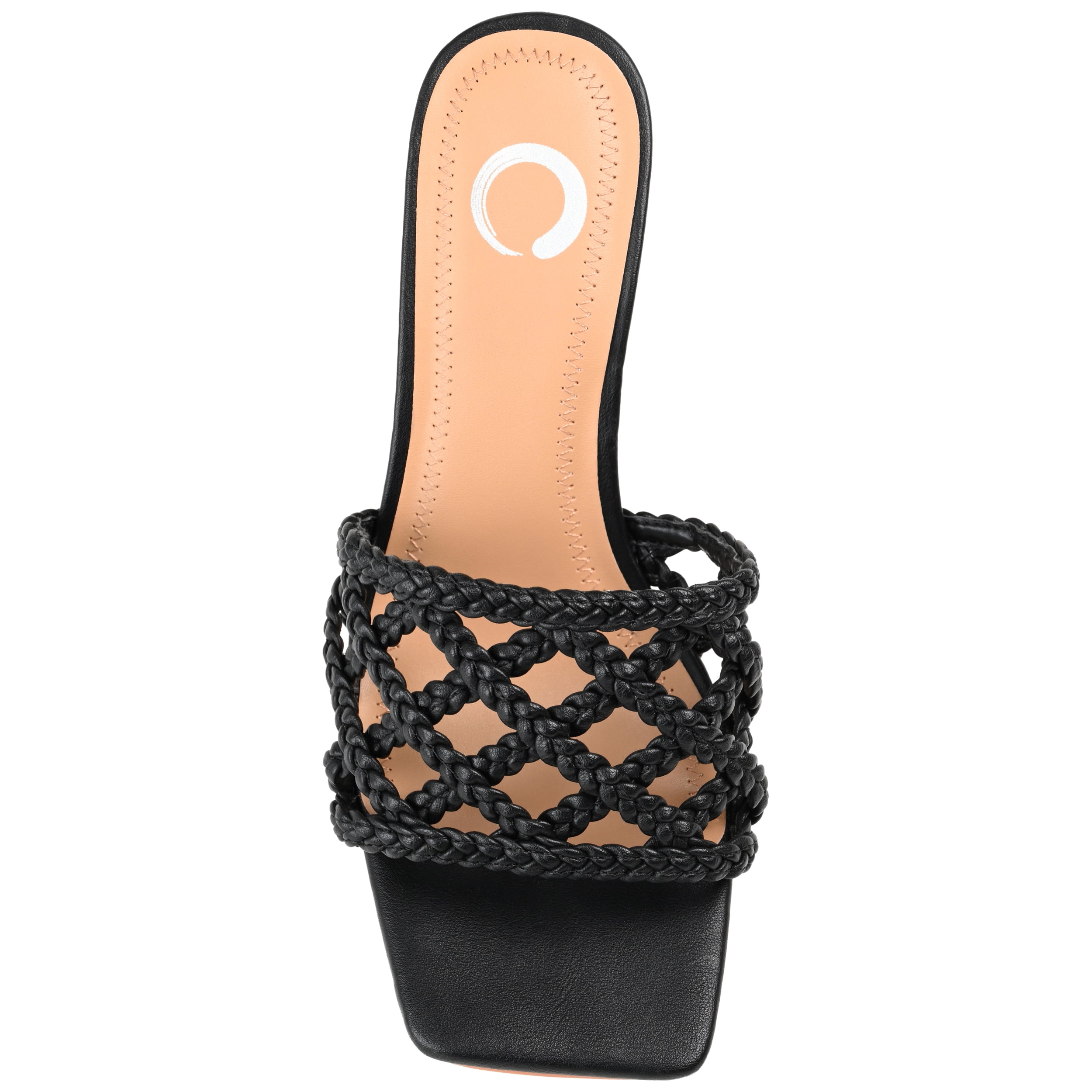 Journee Womens Evvie Open Square Toe Block Heel Sandals