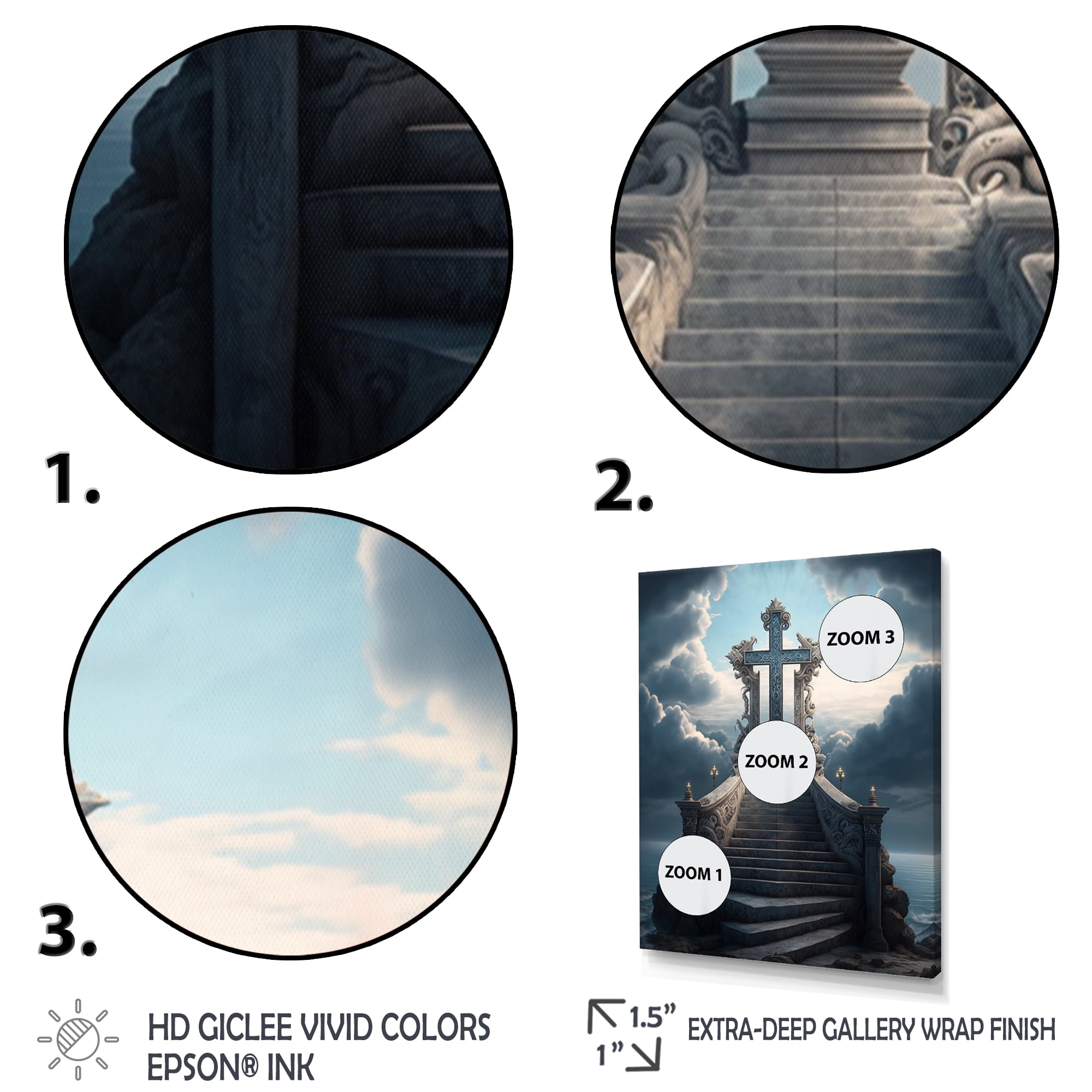 Designart Stairs To Heaven III Canvas Wall Art
