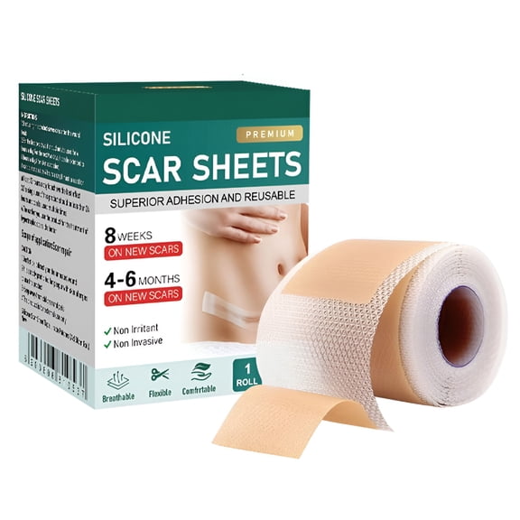 OITY Silicone Scar Sheets,Silicone Scar Tape for Scar Removal Treatment (1.6”X 60” Roll-1.5M),Reusable Silicone Scar Strips for Surgical,C-Section,Tummy Tuck,Keloid Scars,Burn,Acne