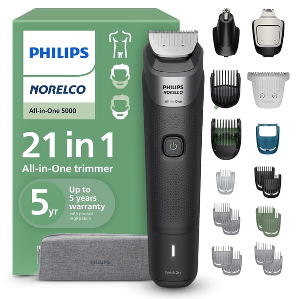 Recortadora Philips Norelco Serie 5000 21 en 1 Titanium