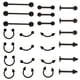 thumbnail image 5 of 24 piezas de forma , ceja, oreja, labio, de , accesorio para Negro Sunnimix Joyería piercing del cuerpo, 5 of 8