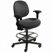 Cramer Big/Tall Chair,Vinyl,Black,24-34"Seat Ht TMLH4-2RK-2B