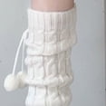 thumbnail image 4 of HNMKIU Japanese Gothic Knit Leg Warmers Winter Ankle Knee High Long Socks and Gaiters White,One Size, 4 of 4