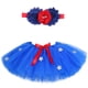 thumbnail image 2 of Falda de tul azul esponjosa con estrellas de Wonder Girl para fiesta de cumpleaños de niña pequeña, tutú para niños, disfraces de superhéroe de Halloween, 2 of 5