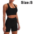 thumbnail image 1 of Hukapapa Conjuntos de Entrenamiento para Mujer 2 Piezas con Cremallera Deportes Sujetador Deportivo Ajustado Fitness Pantalones Cortos de Yoga Conjunto de Yoga Gimnasio sin Costuras Sujetador con, 1 of 8
