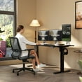 thumbnail image 3 of INNOVAR Electric Standing Desk, Adjustable Height Stand up Desk, 55x24 inches Sit to Stand Home Office Computer Desk with Splice Board, Black Frame/Black Top, 3 of 15