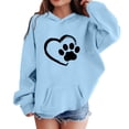 thumbnail image 2 of HAOTAGS Girls Graphic Print Hoodie (2-14) Long Sleeve Hooded Sweatshirt with Pocket Blue Size 5, 2 of 6