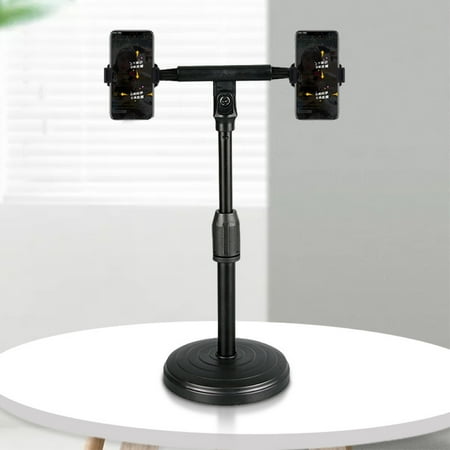 ASKMZ Adjustable Dual Devices Support Stand Live Streaming Phone Holder with Base