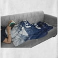 thumbnail image 6 of Dream Soft Flannel Fleece Blanket, Inspiration Text Follow Your Dreams on the Sky Background with Fluffy Clouds, Cozy Plush for Indoor and Outdoor Use, 60" x 80", Navy Blue and White, by Ambesonne, 6 of 6
