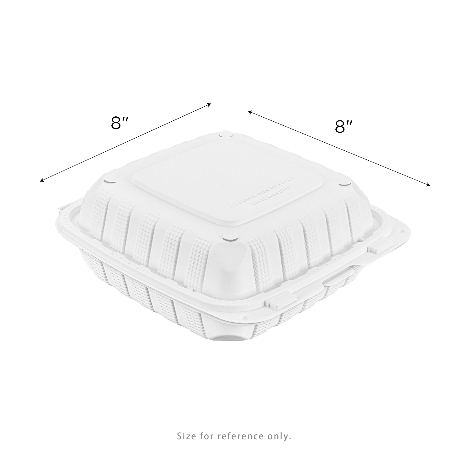 Karat Earth [200pcs - 8x8] Mineral Filled PP Hinged Container, 1 compartment - White