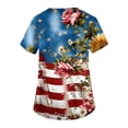 thumbnail image 4 of 250th Anniversary USA Womens Scrub Tops Casual Short Sleeve American Flag Print Scrubs V Neck 4th of July Celebration Party Scrub Shirts Medical Nurse Workwear Nursing Uniform with Pockets Red 5XL, 4 of 4