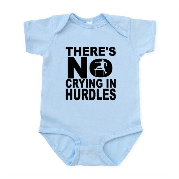 CafePress - There's No Crying In Hurdles Body Suit - Baby Light Bodysuit, Size Newborn - 24 Months
