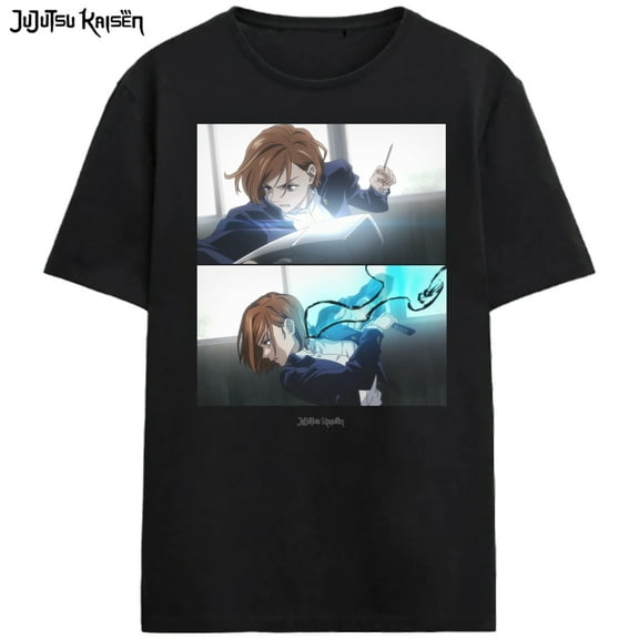Jujutsu Kaisen Nobara Adult Black Crew Neck Short Sleeve T-shirt-6XL