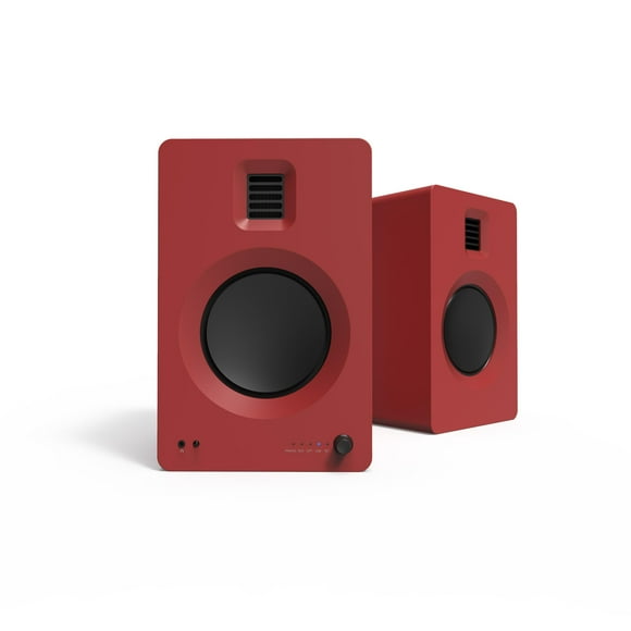 Kanto TUK Powered Bookshelf Speakers with Headphone Out | Built-in USB DAC | Dedicated RCA with Phono Pre-amp | Bluetooth 4.2 | AMT Tweeter and 5.25" Aluminum Driver | Pair | Matte Red