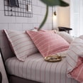 thumbnail image 4 of Yeater Ensemble de Literie Housse de Couette à Rayures 3 Pcs, Rose, Grand Lit, 4 of 5
