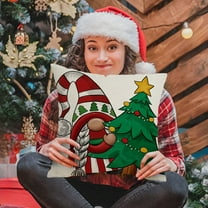 kladzum 1PC Christmas Pillow Red Combo Gnome Happy Decoration Cushion Home Sofa Pillow Bedside Cushion