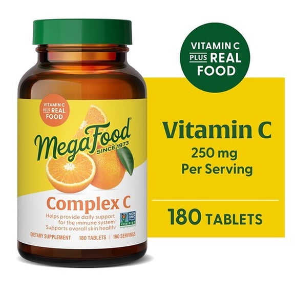 MegaFood Complex C - Vitamin C for Immune Support - Vegan, Gluten-Free - 180 Servings