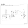 thumbnail image 2 of Kingston KB5720 Chatham One-Handle 4-Hole 8" Centerset Kitchen Faucet with Side Sprayer in Polished Chrome, 2 of 4