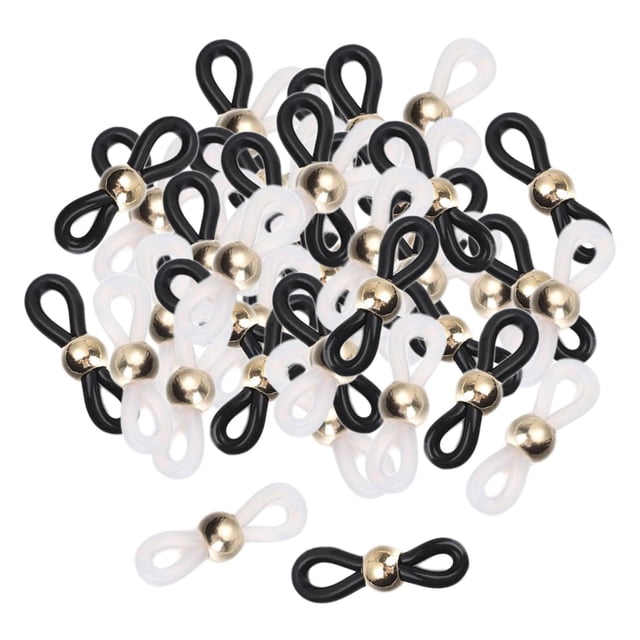 AMLESO 50 Pcs Chaîne Porte-Lunettes Support Boucles Noir Blanc 1