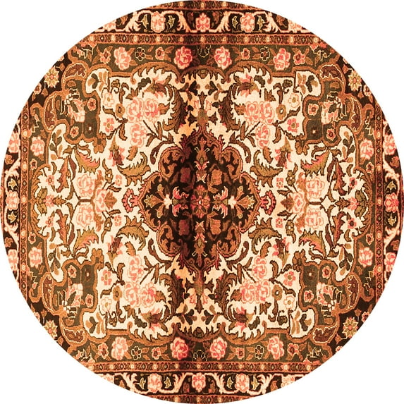 Ahgly Company Indoor Round Persian Orange Traditional Area Rugs, 4' Round