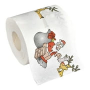 Angle View: Christmas pattern color toilet paper Santa Christmas tree printed tissue