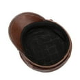 thumbnail image 3 of Brown Mil-itary Captains Hat Men Genuine Cow Leather Newsboy Cap Flat Women Autumn Winter Luxury Designer Sailor Caps ,Soft Feel, 3 of 3