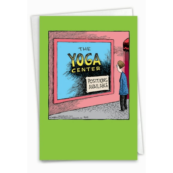 1 Funny Birthday Card with Envelope - Yoga Center C6363BDG