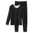 thumbnail image 4 of Sakmal Plus Size Thermal Underwear Set Women Long Johns Pajama Set Warm Black Womens Base Layer Sizes M-3XL, 4 of 5